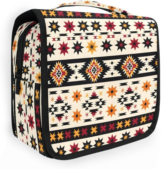 Hanging Travel Toiletry Bag Aztc Western Indian Kit Makeup Case Cosmetics Organizer for Men Women