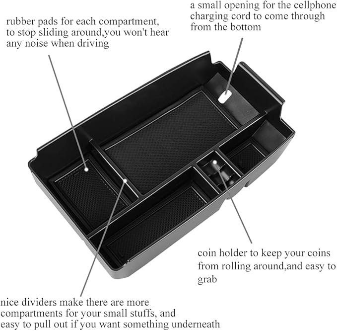 Vesul Center Console Organizer Compatible with Bronco Sport 2021-2026 Ford Escape 2020-2026 Storage Tray ABS Insert Organizer Glove Pallet Storage Console Separation