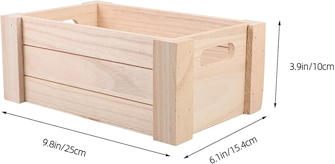 Wooden Desk Organizer Box Medium (25x15.4x10cm) Multifunctional Wood Storage Case for Office and Home Table Storage