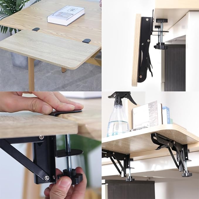 Under Desk Keyboard Tray Support Bracket Adjustable Desktop Extension Board Stand Clamp-on Keyboard Holder Arm Rest Tray Extension Plate Support Rack for Desk, NO Board/Tray, 1 Set (Style01)
