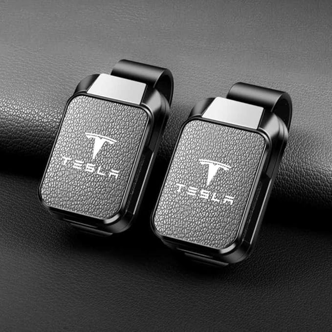 1 PieceCar Glasses Clip for Tesla Model X Plaid 2021-2025 Frame Easy Installation Firm and Non Slip Suitable Male Female Drivers Magnetic Sunglasses Sunshade,Normal-Grey