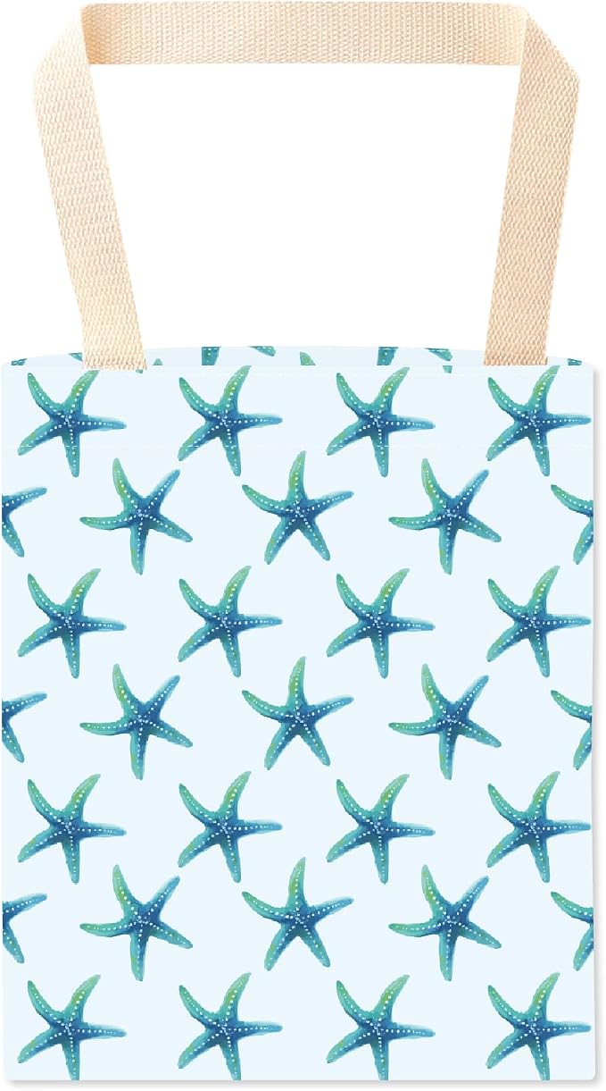 CREATCABIN Starfish Car Trash Bag Back Seat Car Garbage Bag Caning Organizer Trash Can Bin One-Handed Strap Garbage Bags for Car Accessories Vehicle Travelling Camping Outdoor Home 11.8x9.84 Inch