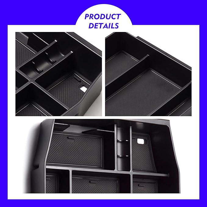 2024 2025 F150 Console Tray Center Console Organizer Tray for 2025 2022 2023 2024 Ford F150 Raptor Center Armrest Storage Box for Ford F150 2022 Accessories Armrest Storage Box((See Picture 2 & 3))