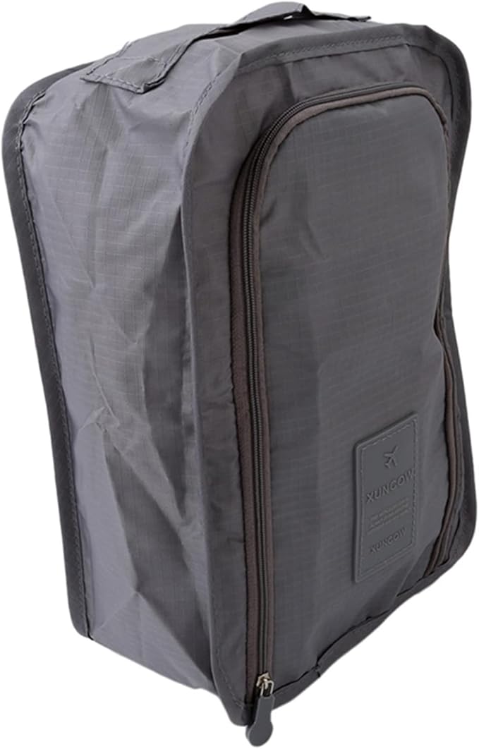 Travel Shoe Bags Foldable Waterproof Nylon with Zipper for Men & Women,Grey