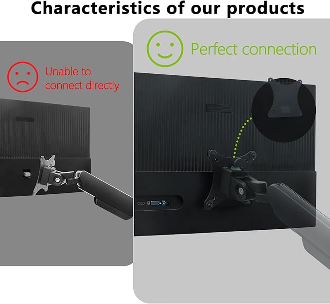 QG240Y VESA Adapter Compatible with ACER 24" 27" Nitro Monitor(Fits XF240YS3,XF270S3,QG240Y,QG240YH3,QG240YS3,QG270H3,QG270S3bipx)??75x75 to 100x100 Wall Mount Bracket