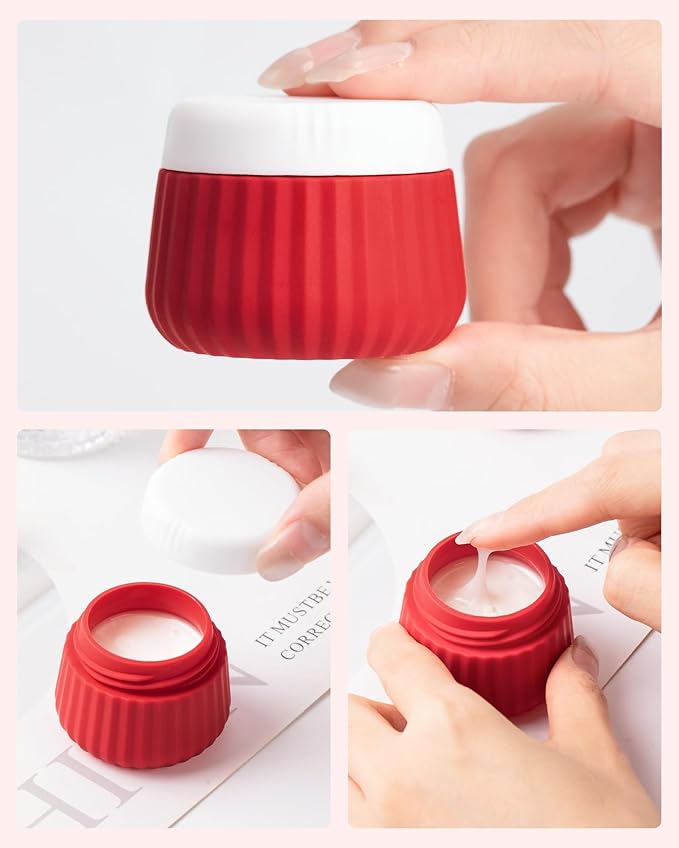 Mrsdry 4 Pack Travel Size Toiletries, TSA Approved Silicone Jars, Leak-Proof, Wide Opening, Portable with Clear Bag