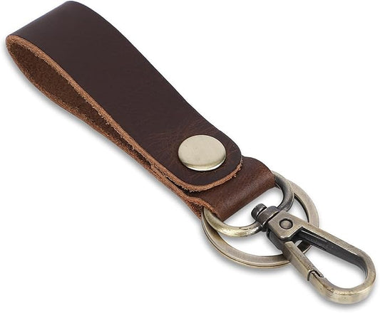 Genuine Leather Keychain with Belt Loop - Key Case Leather Tactical HK EDC Clip Fob Keychain Leathers Key Holder