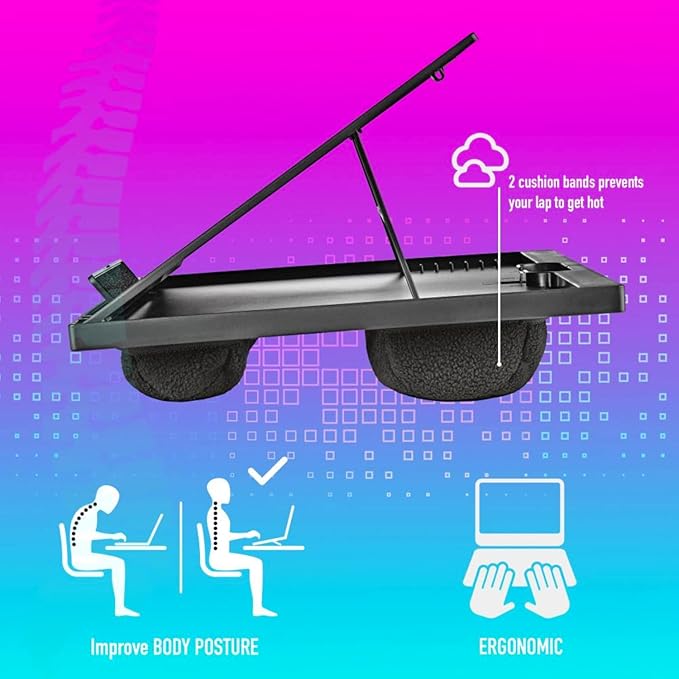 NGS LAPNEST - Multifunctional and Ergonomic Laptop Stand for Laptops up to 15.6 Inches with Padded Base, Adjustable with 8 Levels of Height
