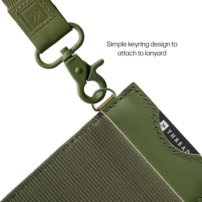 Thread Wallets Ultra Slim Minimalist Leather Card Holder Wallet (Olive)