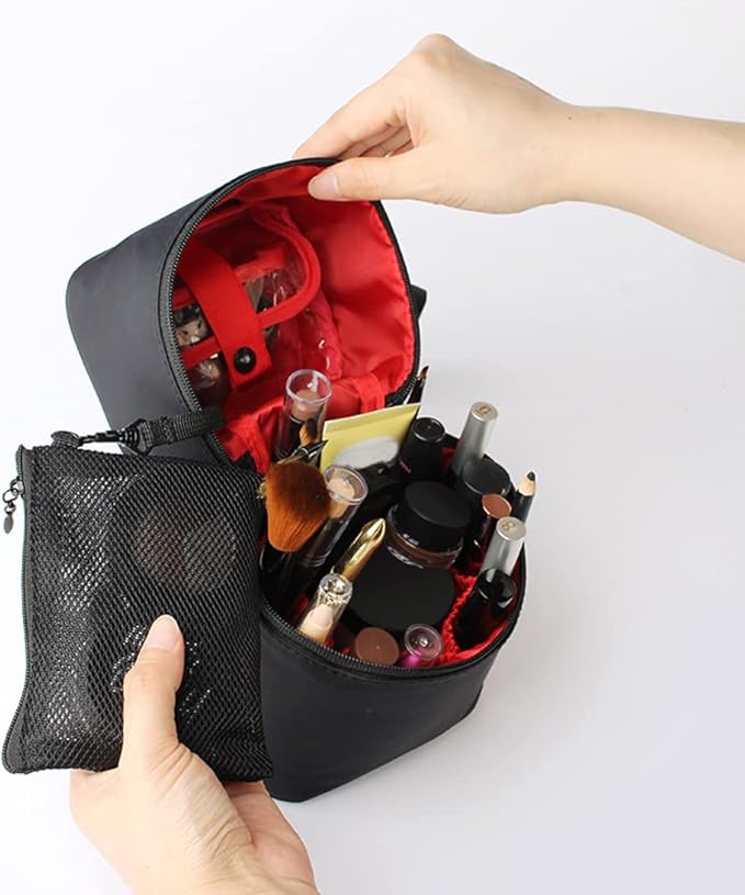 Makeup Bag Travel Cosmetic Bag 7.5x5.5x4.4 Inch Makeup Brush Holder Organizer Cute Portable Artist Toiletry Storage Bag Cosmetics Case for Women