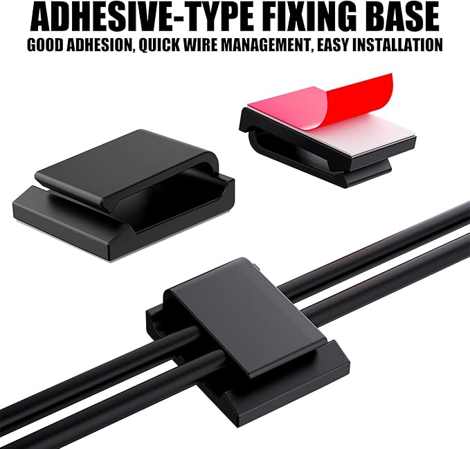 120pcs Strong Adhesive Cable Clips for Indoor and Outdoor Wire Management Cable Clip Upgrades for Efficient Routing on Wall Under Desks