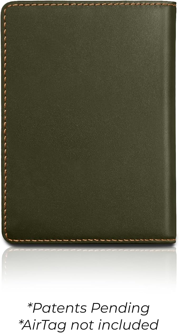 Kings Loot Passport Holder Wallet – RFID Blocking Leather Travel Wallet with Built-in Airtag Holder – Holds 1-6 Cards & Passport – Easy Pull Tab – Slim & Stylish Wallets (Sage)