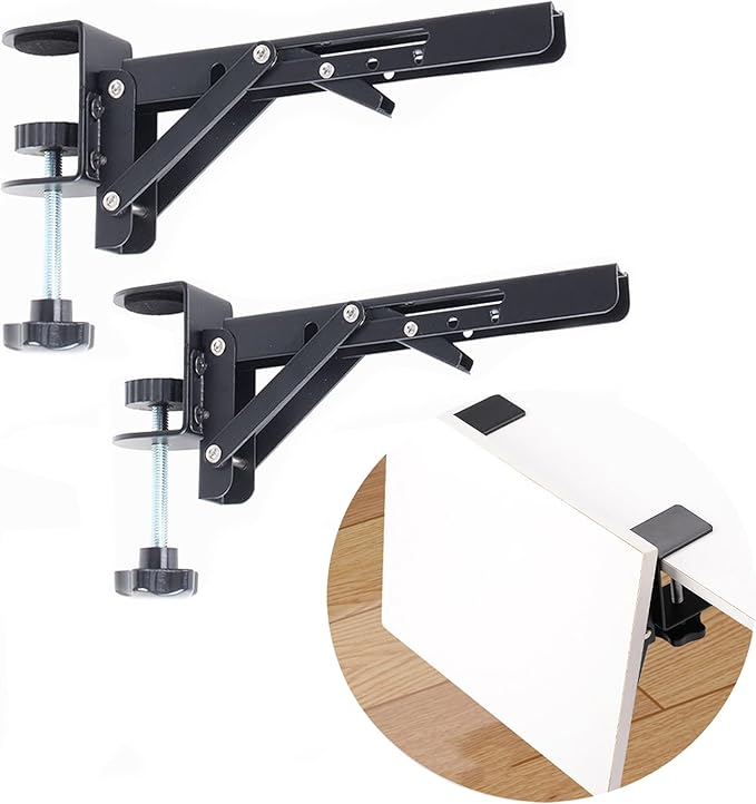 Under Desk Keyboard Tray Support Bracket Adjustable Desktop Extension Board Stand Clamp-on Keyboard Holder Arm Rest Tray Extension Plate Support Rack for Desk, NO Board/Tray, 1 Set (Style02)