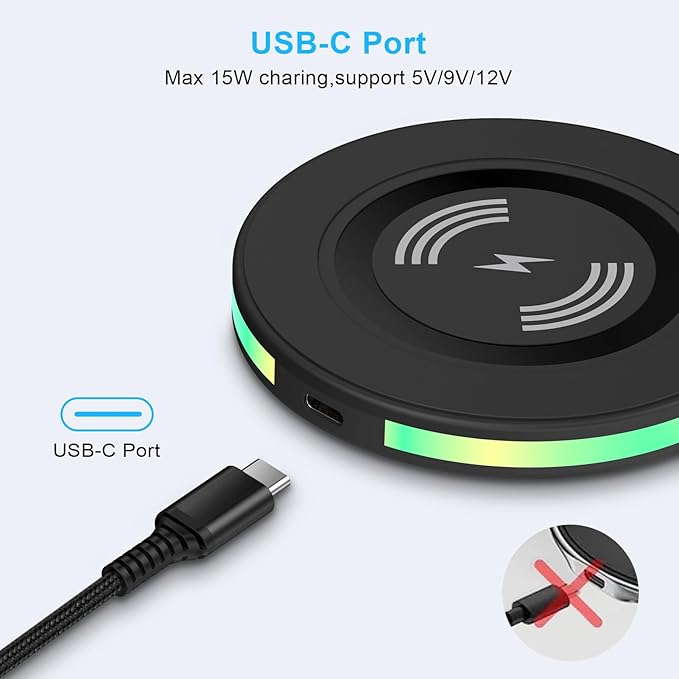 Samsung Wireless Charger Fast Charging Pad Android Phone Charger Pad Station for Samsung Galaxy S25 S24 Ultra S24+ S24 S23 S22 S21 S20 S10,iPhone 16 15 Pro Max Plus 14 13 12,Google Pixel 9 8 Pro 8 7