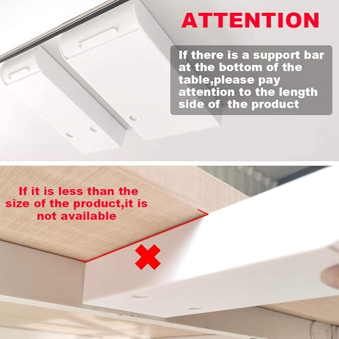 YOOUSOO 2 Pack Adhesive Under Desk Drawer, Attachable Under Desk Drawer Slide Out, Hidden Storage for Table, Desktop Storage Organizer for Pencil Pen Stationery Office Organization