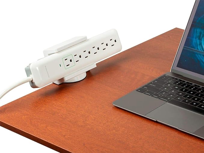 Monoprice Desk Clamp Holder for Surge Protectors, Power Strips, USB Hubs - Designed for Use With Sit-Stand Desks, White - Workstream Collection
