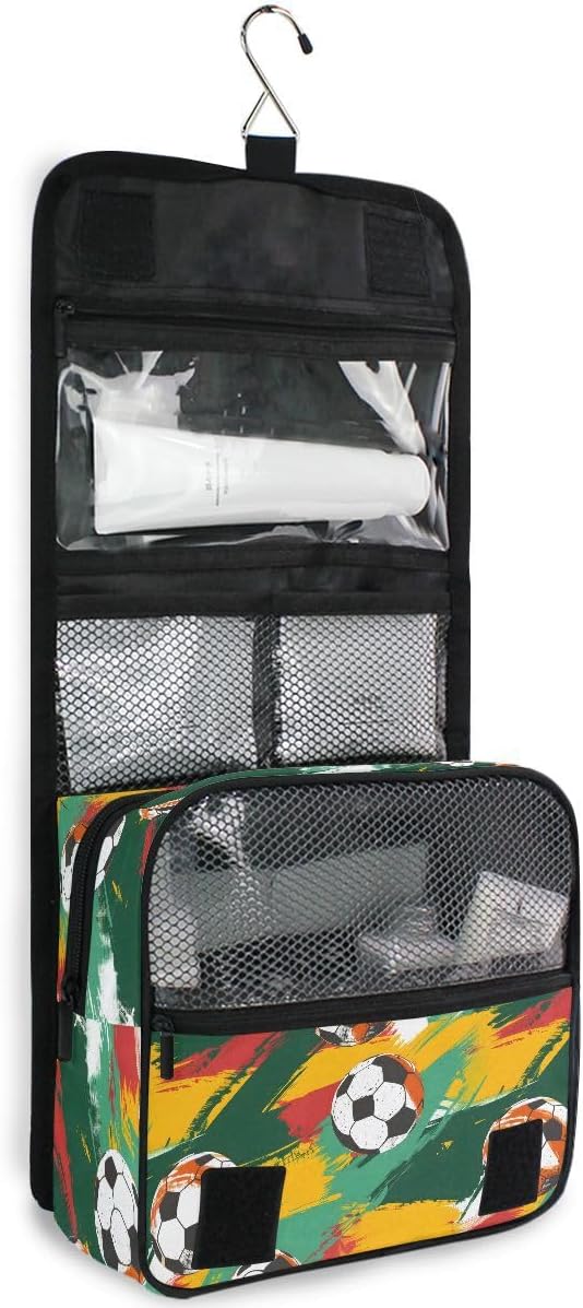senya Hanging Travel Toiletry Bag Football 1 Kit Makeup Case Cosmetics Organizer for Men Women