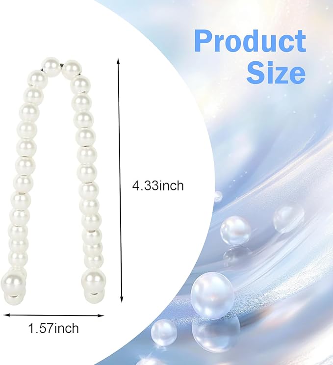 WZP 2PCS Pearl Car Seat Headrest Hook, Cute Car Purse Holder, Car Seat Hook Hanger Storage Organizer for Key Bag Umbrellas Coat, Universal Auto Interior Decor Accessories for Women Girls
