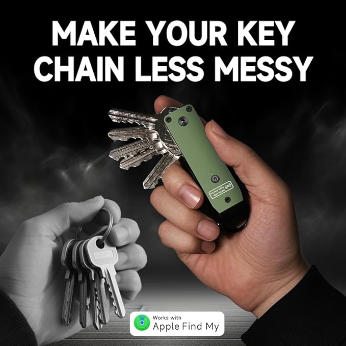 Key Organizer Men's Keychains with Smart Tracker, Key Finder, Compact Key Holder -Minimalist Key Case Metal Car Key Chain