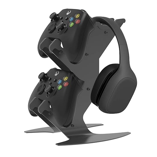 NBCP Controller Holder, Game Controller Rack Headset Stand for Xbox Series X S/Xbox one / PS5 / PS4 / NS/PC/Headset, Aluminum Metal Mount Universal Organizer for Video Game Accessories