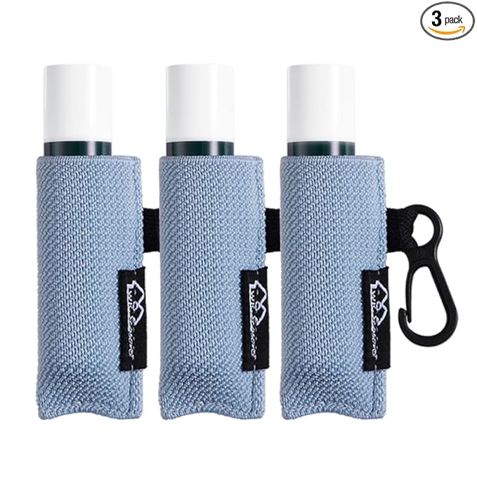 WK IEASON Lip Balm Holder Keychain, Christmas Stocking Stuffers Gifts, 3PCS Clip on Pouch Lip Gloss Holder Compatible With Chapstick Keychain Sleeves Holder Single Elastic Lipstick Key Chain Holder