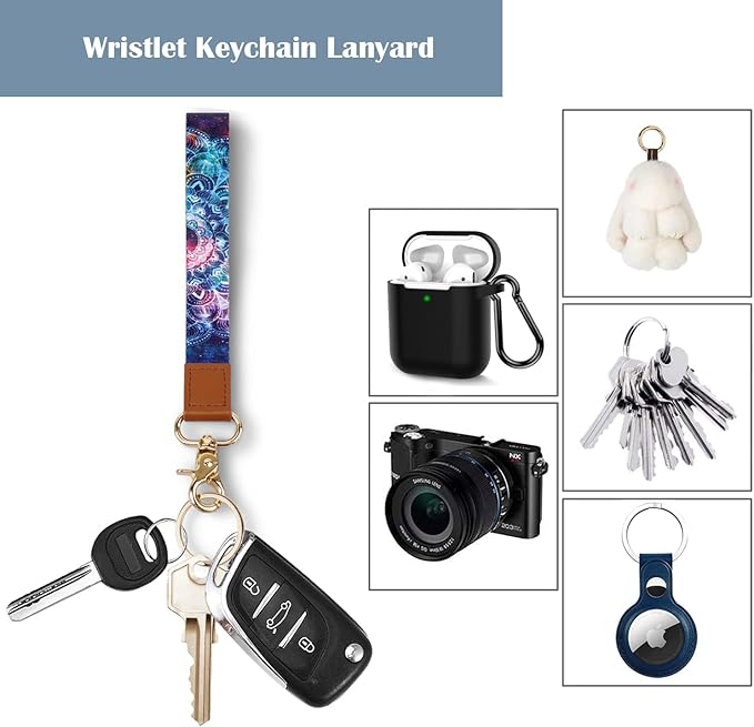 Coco Rossi Slim Front Pocket Wallet RFID ID Card Holder Cute Small Wallet with Wrist Lanyards Key Chain Holder for Women,Lace Nebula