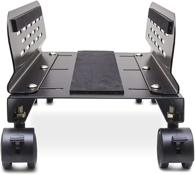 Syba Mobile Desktop Tower Computer Metal Floor Stand Rolling Caster Wheels with Ventilation and Adjustable Width from 6 to 10 Inches - SY-ACC65057