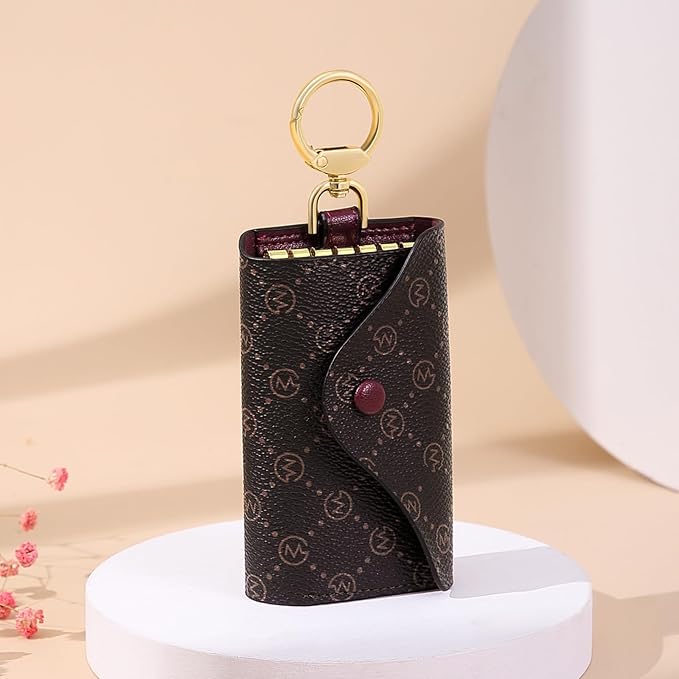 GOLF SUPAGS Women PVC Leather Car Key Chain Card Holder Wallet Pouch 6 Hook Snap Closure keys Money Organizer Case | Card Holder, 6 Hook, Snap Closure, keys, Money Organizer, Case