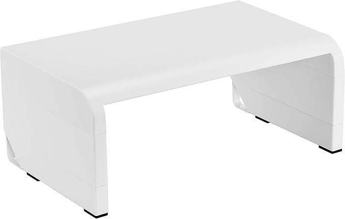 Bostitch Office Konnect Adjustable Monitor Stand Riser, 4 Height Adjustments, Built-In Cable Management, Rubber Feet - White