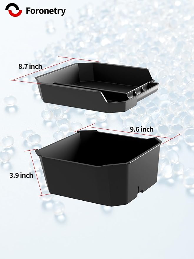 Double Layer Center Console Organizer for Tesla Cybertruck 2025 2026 2024, ABS Console Tray Insert storage box for Cybertruck Accessories(2PCS)