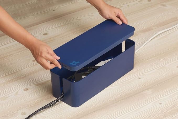 Bluelounge CableBox Cable and Cord Management System - (Moonlight Blue) - Pack of 2