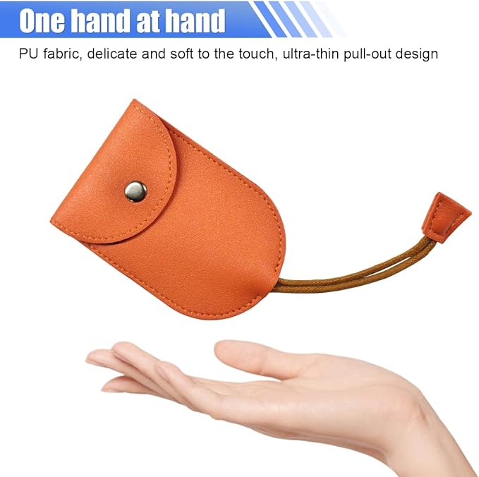 KITUREK 8PCS Pull Out Car Key Case, PU Leather Keychain Protective Bags, Large-Capacity Key Case Holder, Creative Key Case Cover for Halloween Christmas Presents (Closed)