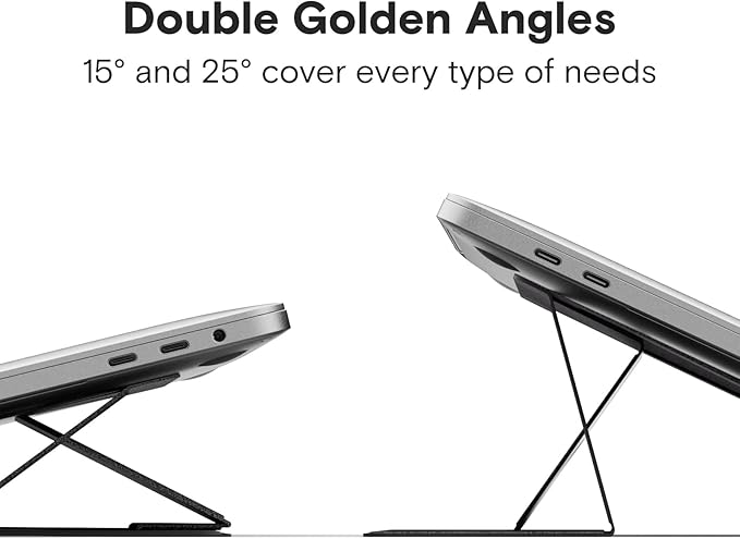 MOFT Laptop Stand for Desk, Stick-On Computer Stand with Dual-Angle, Ergonomic Laptop Riser Holder for Travel, Foldable & Portable MacBook Stand Fits 11.6"-16" Laptops, Starry Grey