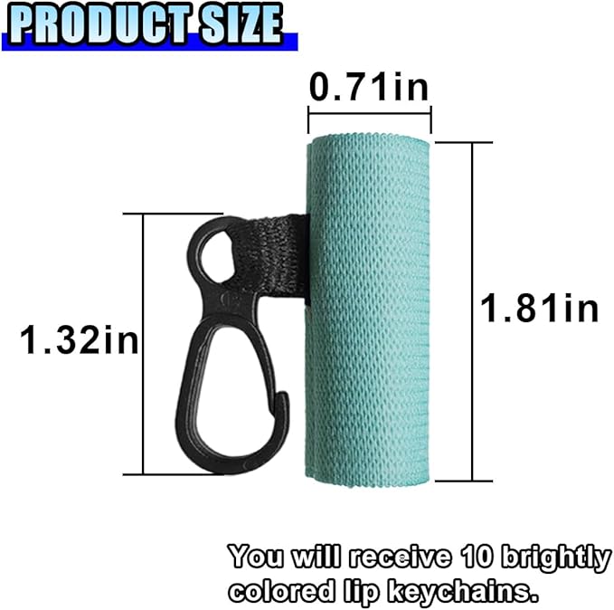 10PCS Car Lip Balm Holder Keychain with Clip On – Elastic Lipstick Sleeves Lip Gloss Holders – Portable Lip Balm Pouch Keychain Sleeve Holder for Women (Style 1)