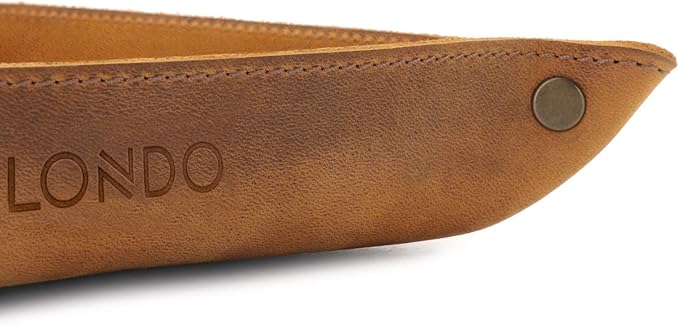 Londo Genuine Leather Tray Organizer - Practical Lightweight Water Resistant Computer Table Desk Storage Box for Wallets, Watches, Keys, Coins, Cell Phones and Office Equipment