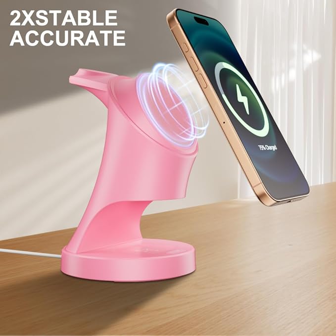 3 in 1 Wireless Charging Station for Apple Devices,Magsafe Charger for IPhone17 16 15 14 13 12 Pro/Max/Plus/Mini Wireless Charger Station for AirPods 2/3/4/Pro iWatch Ultra11/10/9/8/7/SE/6/5/4/3/2