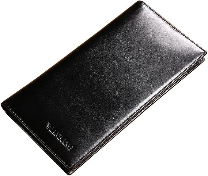 Genuine Italian Leather Handbag Organizer Card Case Long Bifold Wallet