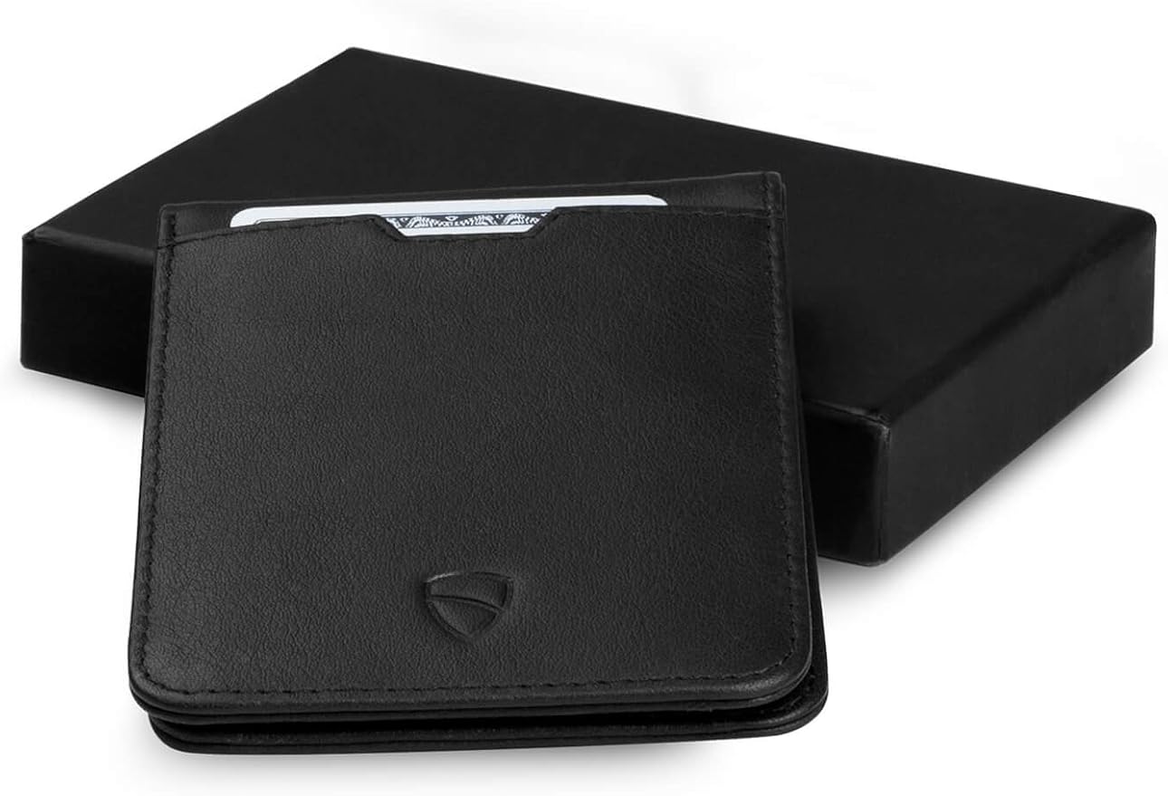 Vaultskin MANHATTAN Slim RFID Blocking Bifold Leather Wallet for Men - Men’s Leather Wallet, Front Pocket Minimalist Card Holder, Holds 9 Cards and Cash, Premium Italian Leather