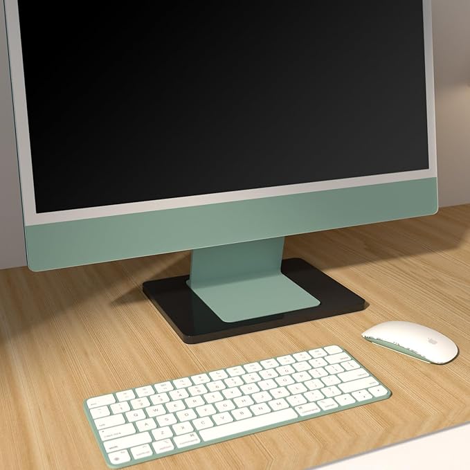 Acrylic Stand Base Widener for 24-inch iMac 2021-2024 M1/M3/M4 Chip - Stability Plate with Anti-Slip Design & Enhanced Support for iMac 24 inch (Black)