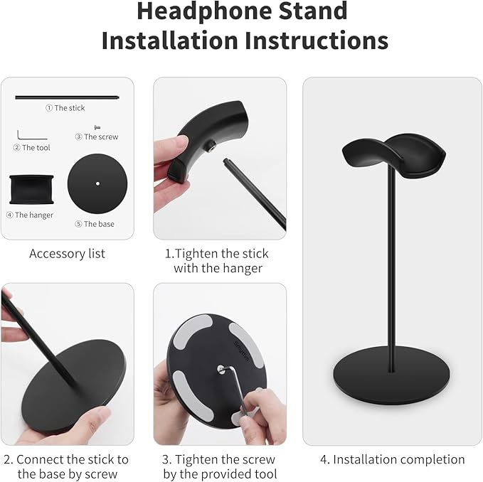Srhythm Headphone Stand,Metal Headset Holder for Space-Saving and Display