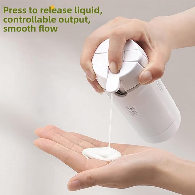 4-in-1 Leakproof Rotatable Travel Dispenser Set - 4 PCS 40ml Travel Bottles for Toiletries, Leak Proof & Press-Type Design, Portable Containers for Shampoo Lotion Conditioner Cream (White)