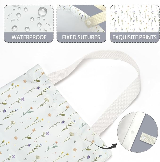 Car Trash Bag Car Garbage Bag Hanging Floral Cars Trash Can Spring Decor Waterproof Cars Back Seat Organizer for Vehicle Travelling Swimming Camping