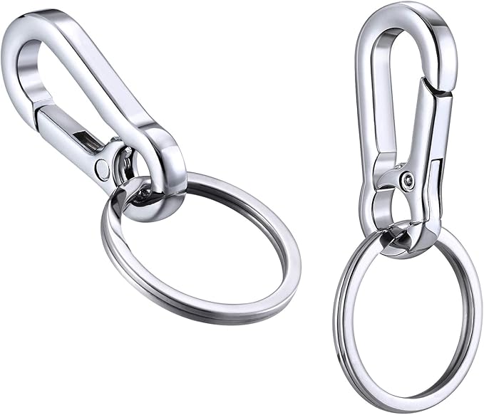 Mudder 4 Pack Metal Carabiner Clip Keychain Keyring Key Ring Chain Holder Organizer for Tile Key Finder Car Men and Women