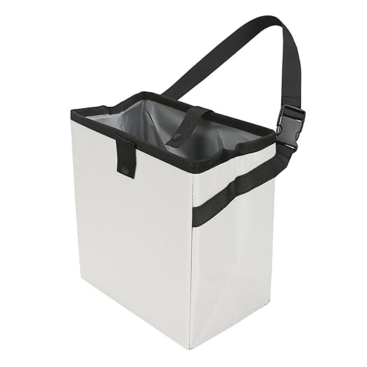 Homelove Car Trash Can, Leak-Proof Waterproof Trash Bin Collapsible Portable Auto Garbage Bag Large Capacity Trashcan Storage Bag Multipurpose Car Organizer Hanging (White)