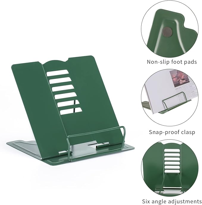 Metal Book Stand Adjustable Book Holder for Reading