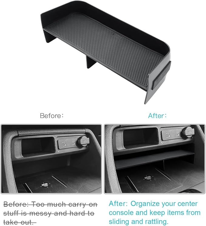 CDEFG 2023 2024 2025 2026 Pilot Center Console Organizer Tray for 2023-2026 Honda Pilot/2024-2026 Passport Accessories Middle Console Storage Box(Divider)