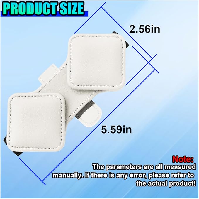 Sunglass Holder for Car Visor, Magnetic Leather Glasses Eyeglass Clip, Car Hanger Mount Ticket Card Clip, Auto Visor Organizer Accessories (White)