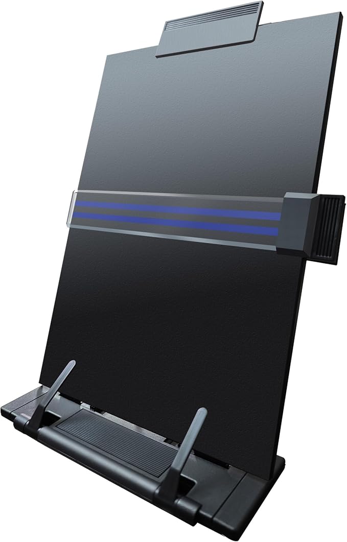 Desktop Document Holder, Black Paper Holder Stand for Desk, Metal Paper Stand for Desk When Typing, 7 Adjustable Angles Copyholder