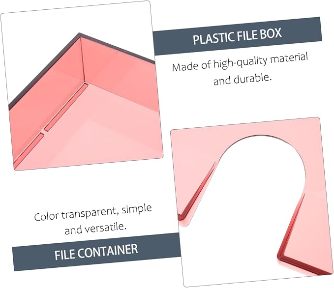 NOLITOY Stackable A4 Plastic File Organizer Box, Lightweight Document Case with Lid, Multifunctional Desktop Storage Holder for Office and Home Filing