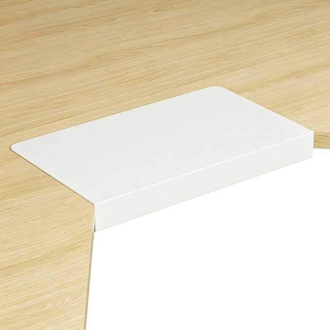 Suptek 17-Inch Clamp-On Corner Desk Connector Platform for Mounting Under-Desk Keyboard Trays on L-Shaped Desks, White, DESKEX01W